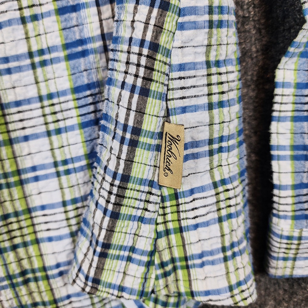 Woolrich Womens XL Coastal Preppy Outdoor Travel Plaid Roll Tab Shirt XL - Picture 8 of 16